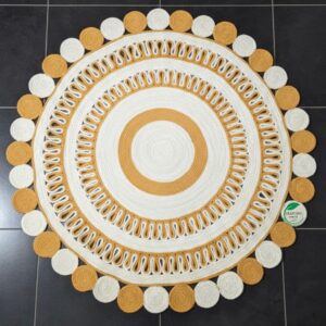 Handmade jute Floormat . 30"