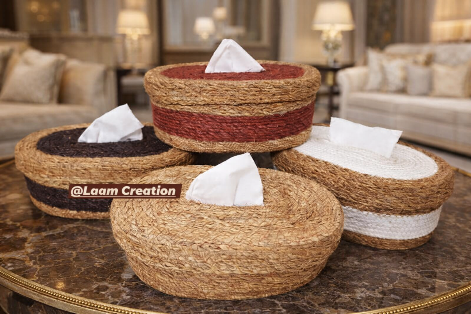 Tissue Box cover made with Sea grass (Huglapata)